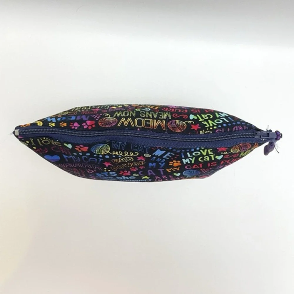 Cat Lovers Makeup Bag Zipper Pouch‎ Colorful Rainbow